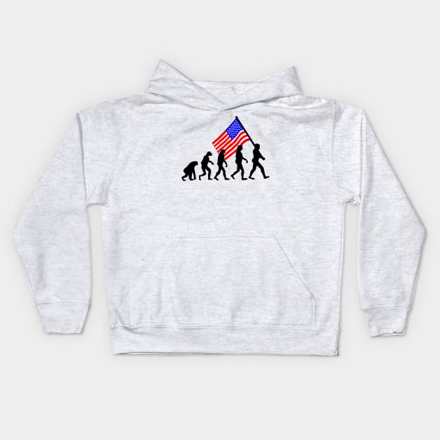 Evolution Us Flag Kids Hoodie by GraphGeek